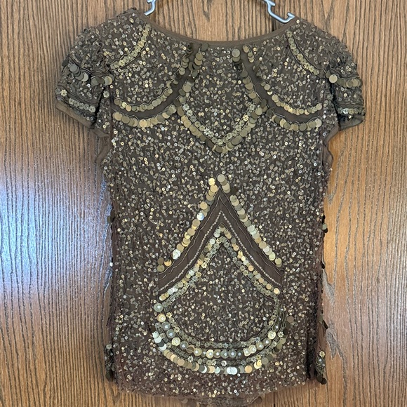 Anton Batik Gold Sequin Blouse Size S - Picture 3 of 4